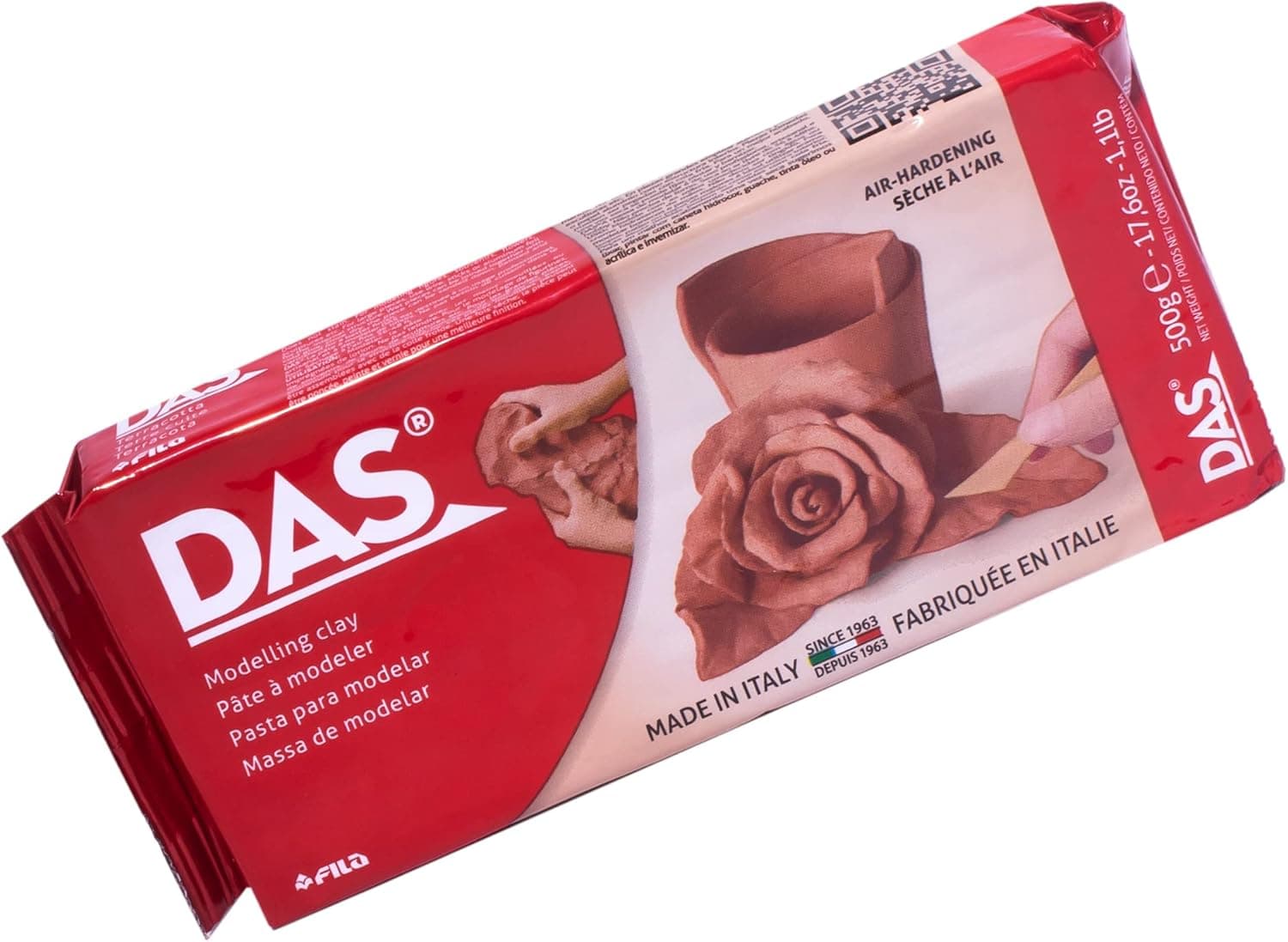 DAS Air-Hardening Modeling Clay, Block, Terra Cotta Color (387100), 1.1 Pound