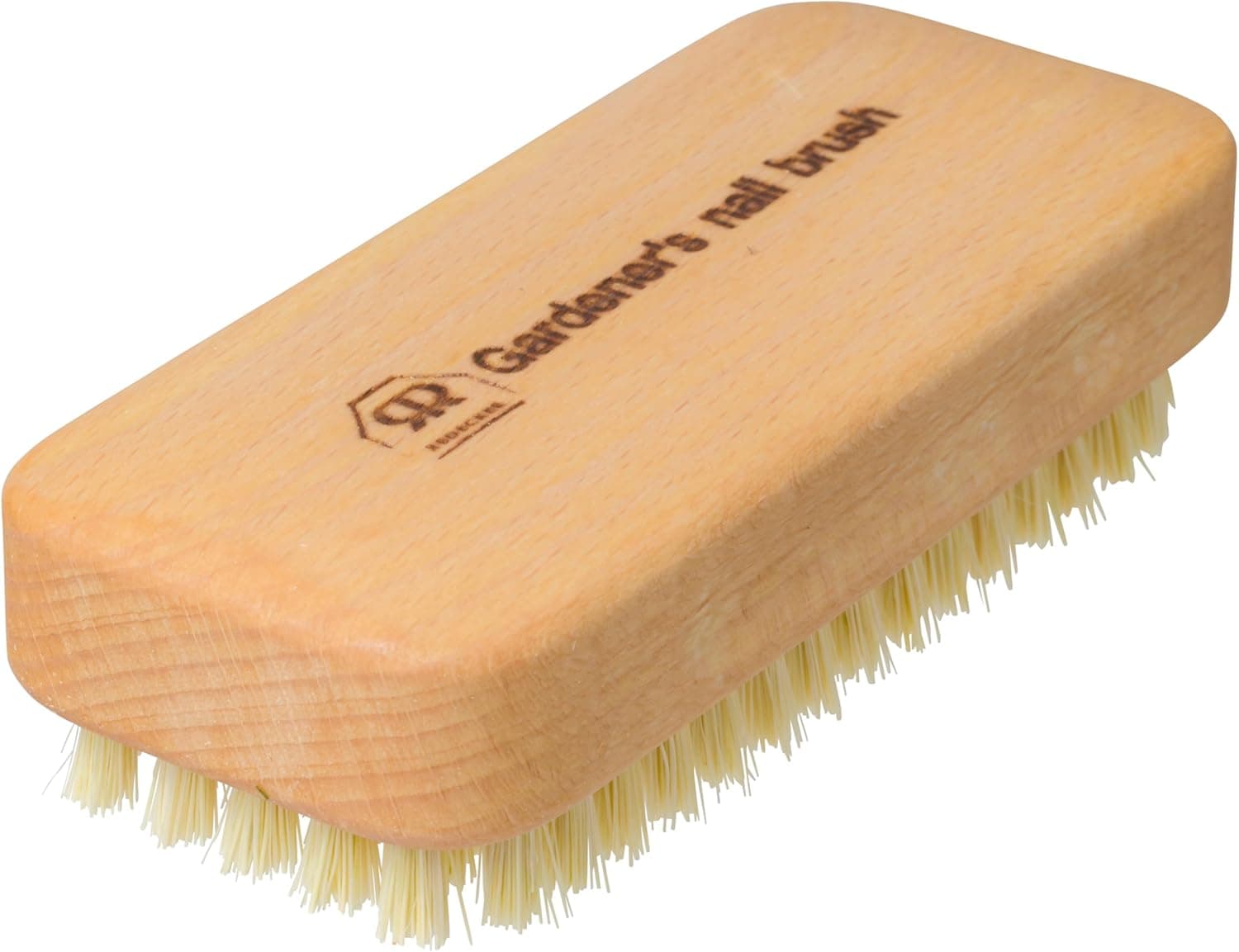 Redecker Beechwood Gardener's Nail Brush with Hard Plant Fiber Bristles, Set of 2, 4-Inches
