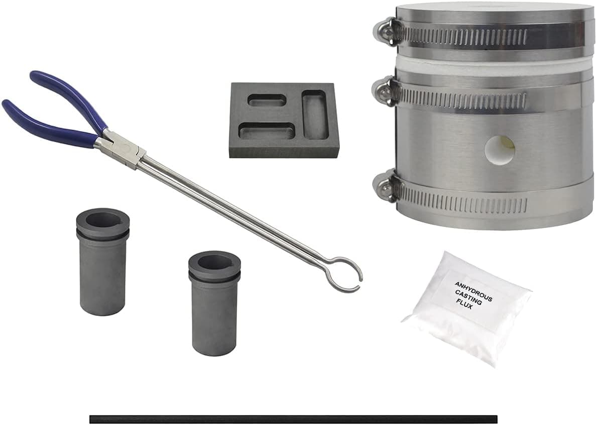 Mini Propane Tabletop PRO Kiln Furnace Kit with Tongs, Mold and Flux