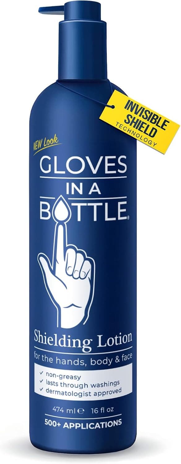 Gloves In A Bottle Working Hands Cream, Hypoallergenic Moisturizing Lotion for Severely Cracked Hands, 16 oz with Pump