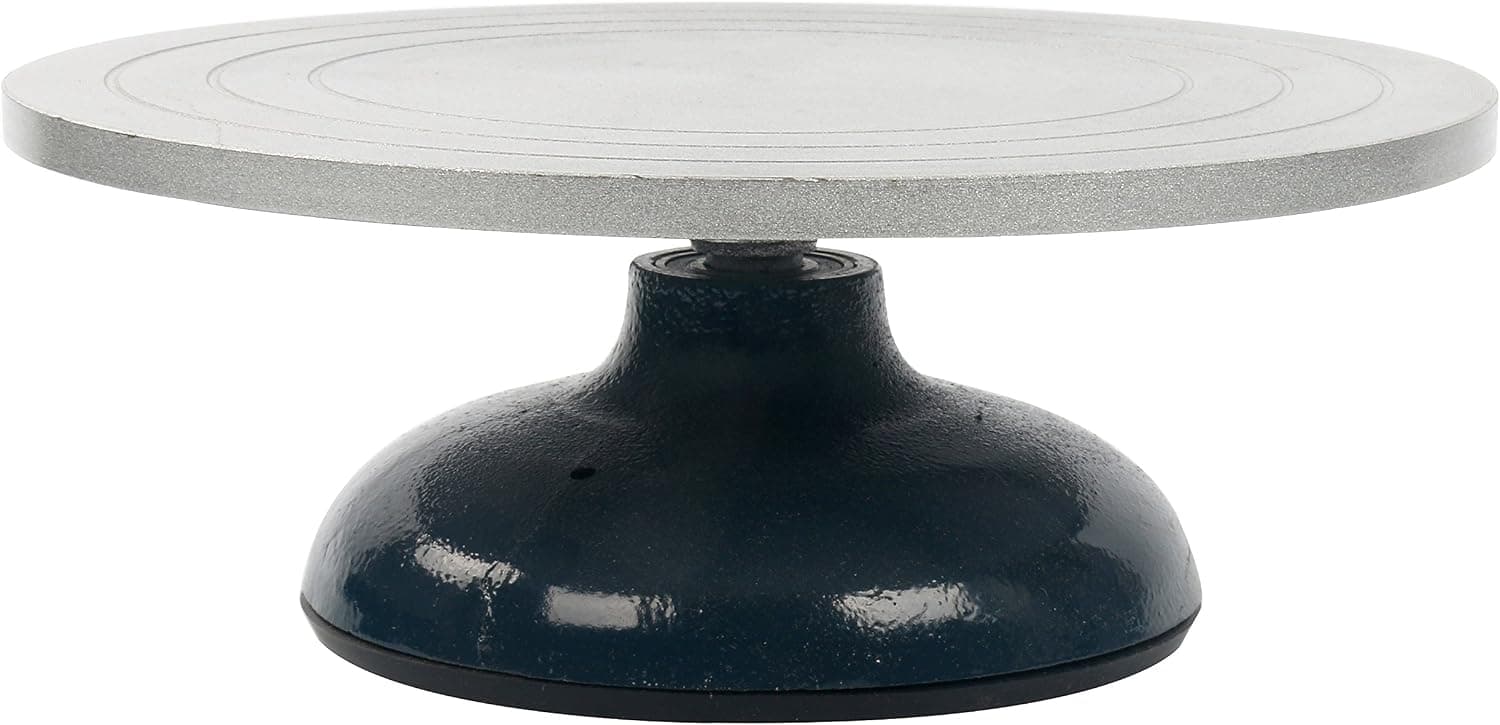 YaeTek 12" Sculpting Pottery Wheel Decorating Banding Heavy Cast Iron Metal Construction Joint with Ball Bearings Non-Skid Rubber Boot