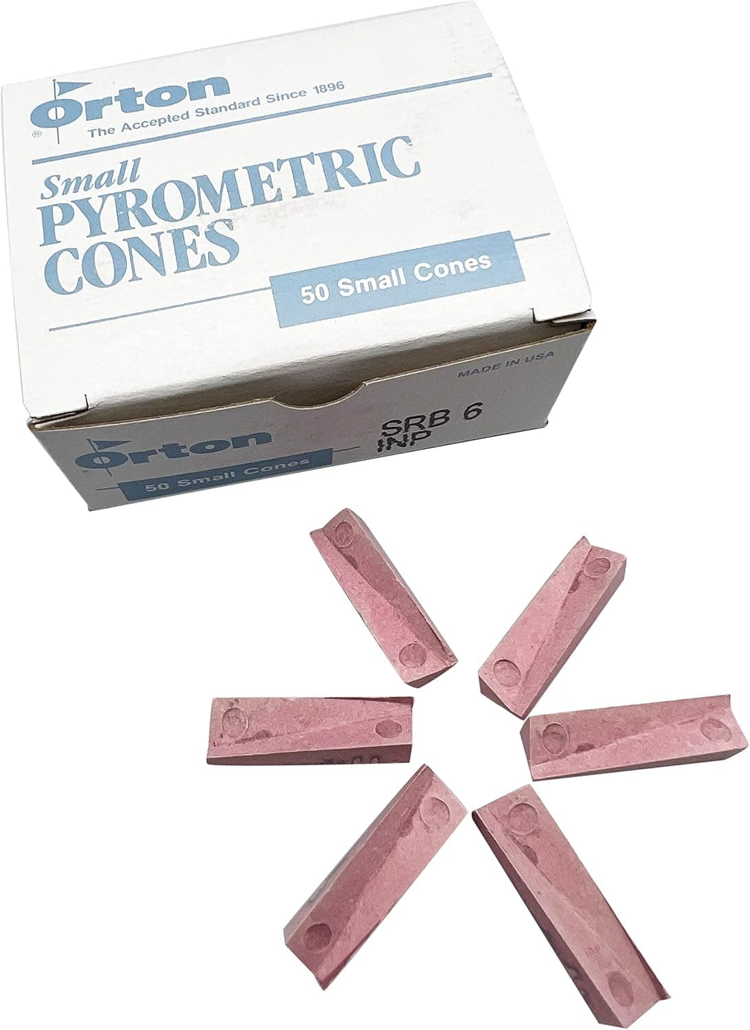 Orton Pyrometric Cones For Monitoring Ceramic Kiln Firings - Cone 6 (1 Pkg/50)