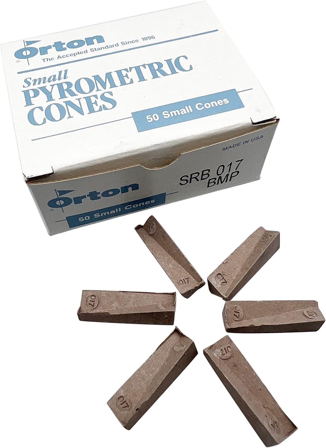 Orton Pyrometric SRB017 Cones for Accurate Firings in Industrial, Pottery and Hobby Kilns - Cone 017 (50/Box)