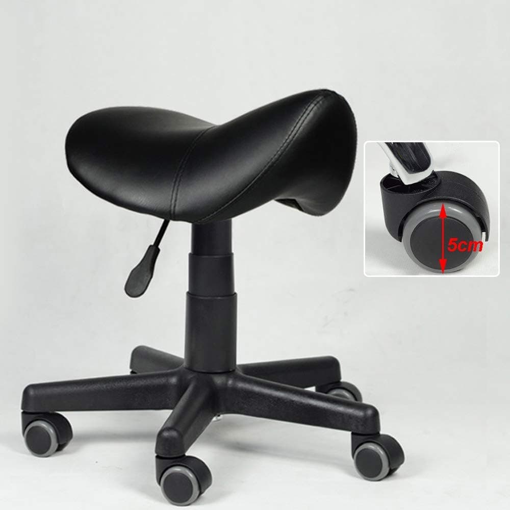 Heavy Duty Swivel Hydraulic Saddle Stool, Adjustable Height Rolling Stool 550 lbs