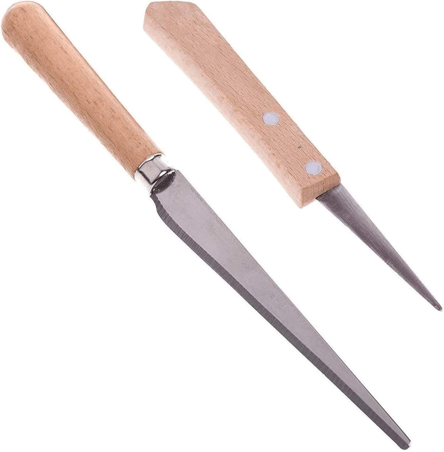 2pcs Wooden Handle Fettling Knife for Pottery/Sculpting/Ceramic/Polymer Clay Carving Modeling