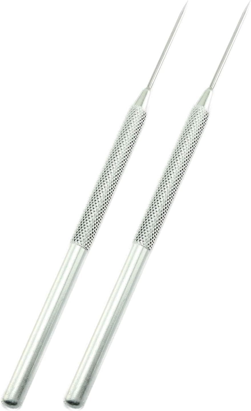 Tegg Clay Needle Tool 2PCS Stainless Steel Professional Pin Needle Detail Tool for Ceramic Polymer Clay