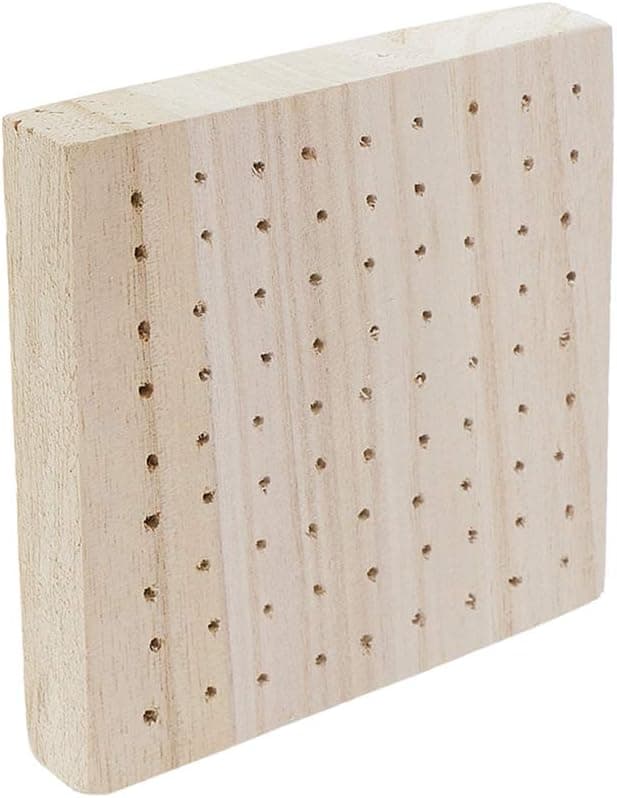 Weiy Clay Figure Drying Rack, Wooden Insert Board with Square Hole Inserts for Sculpture Clay Pottery