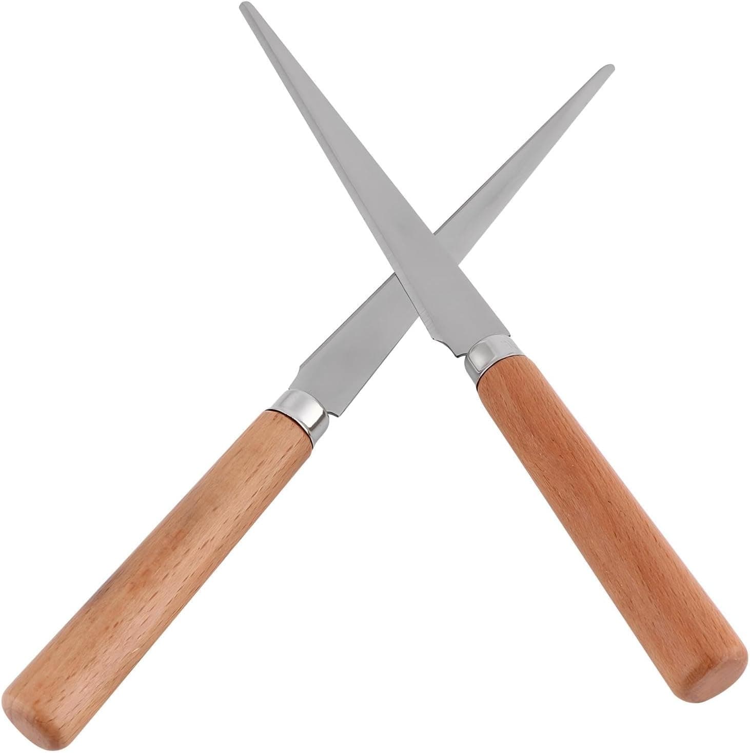 ARTIBETTER 2PCS Wooden Handle Fettling Knife - Craft Art Tools for Pottery and Clay Modeling