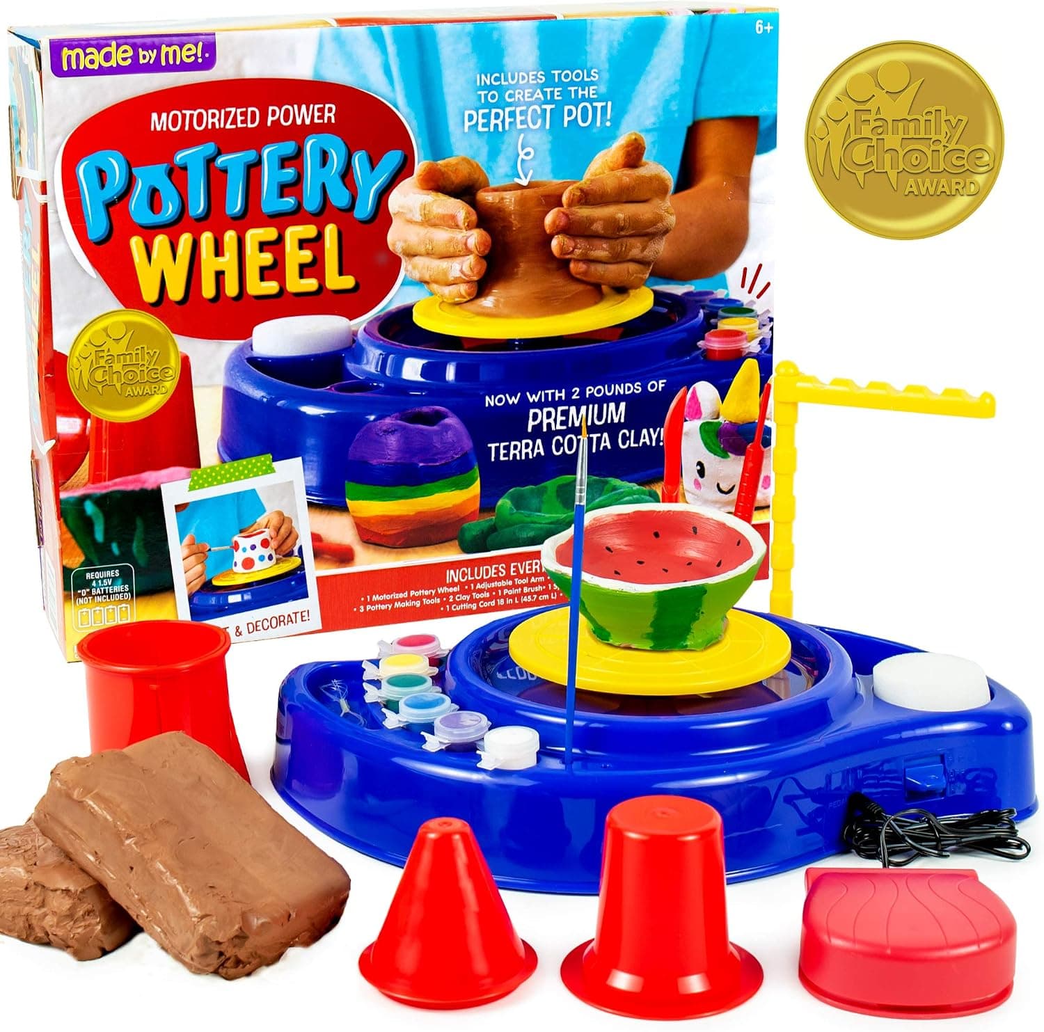 Made By Me Motorized Power Pottery Wheel - at Home Pottery Making, Clay Sculpting Activity for Kids Ages 6 and Up