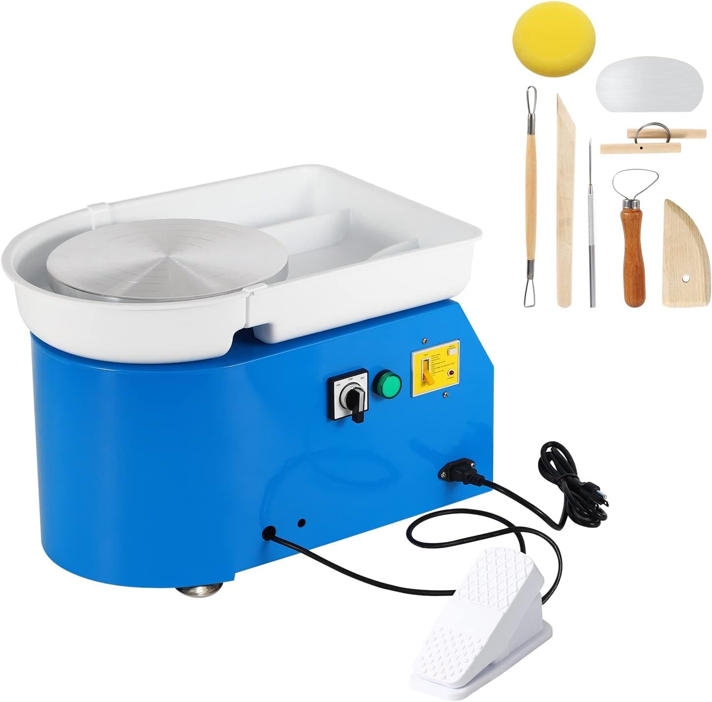 ZXMT Pottery Wheel Forming Machine 9.8'' Tabletop Pottery Wheel for Adults Kids (Blue)