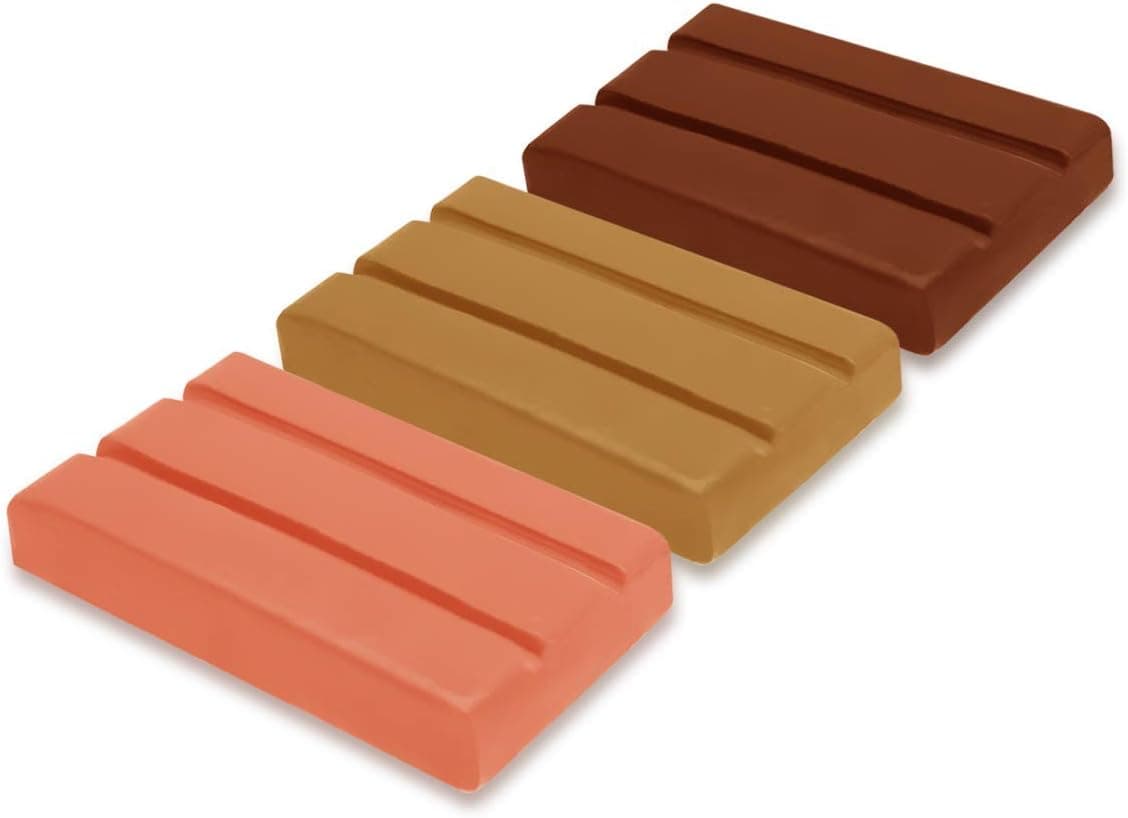 Multicraft Carvers' Oven Bake Polymer Clay - 2.1 Oz - Brown, Tan, and Orange
