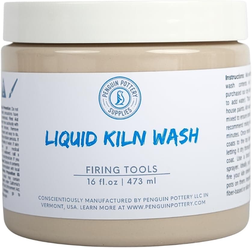 Penguin Pottery 16 oz Liquid Kiln Wash - Ready to Use - Prevent Glaze from Sticking to Kiln Shelves