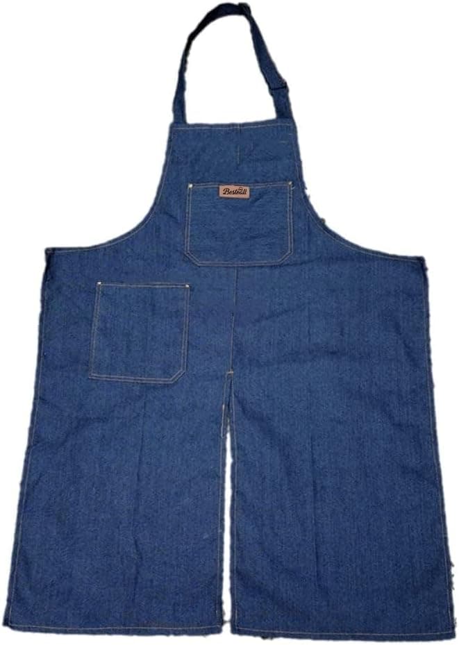 Bestoall Apron Adjustable Split Leg with Portable Pocket for DIY Ceramic Sculpture, Durable Denim