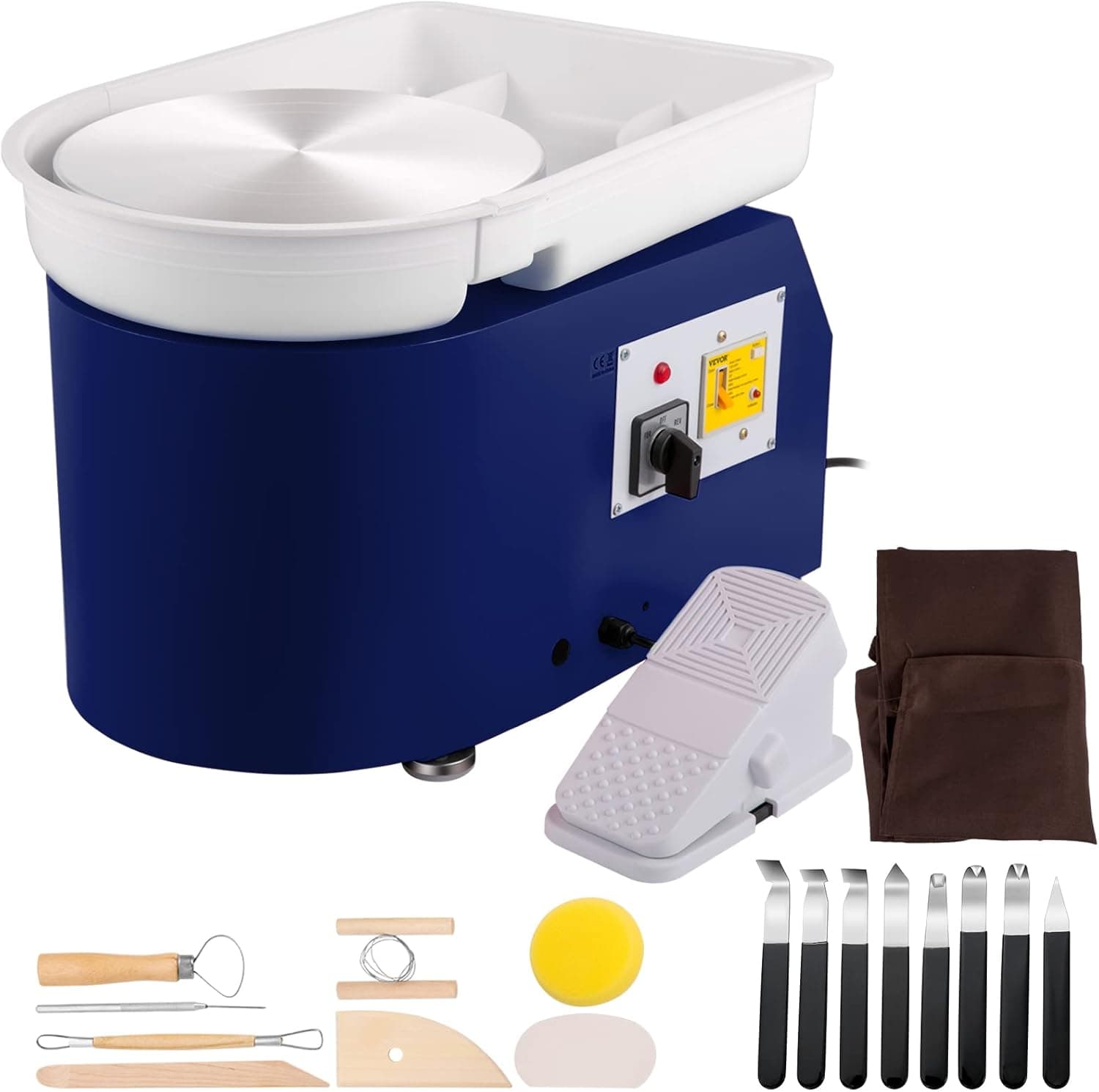 VEVOR 11in Pottery Wheel for Adults Beginners, 350W Electric Forming Machine with Detachable Basin Foot Pedal 0-300RPM Adjustable Speed