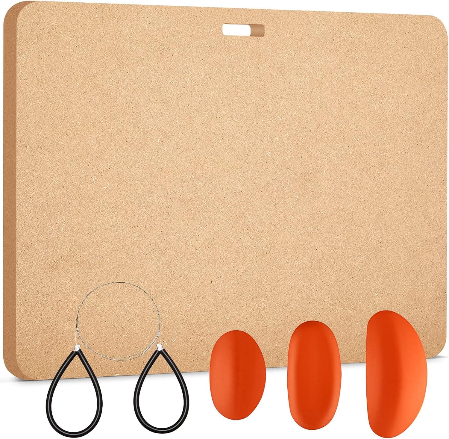 Treela Portable Clay Wedging Board with Built in Handle, 18 x 24 Inch Wood Clayboard with 3 Pcs Clay Ribs and Clay Cutters Wire