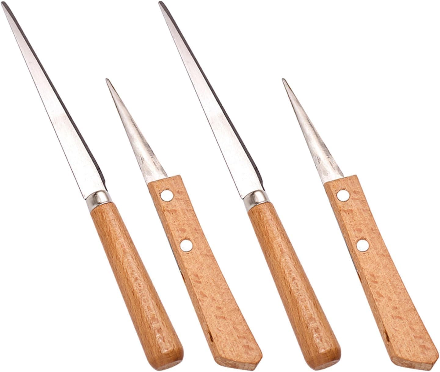CDIYTOOL 4 Pcs Wooden Handle Fettling Knife, Carving Knife Ceramic Polymer Clay Pottery Craft Tools