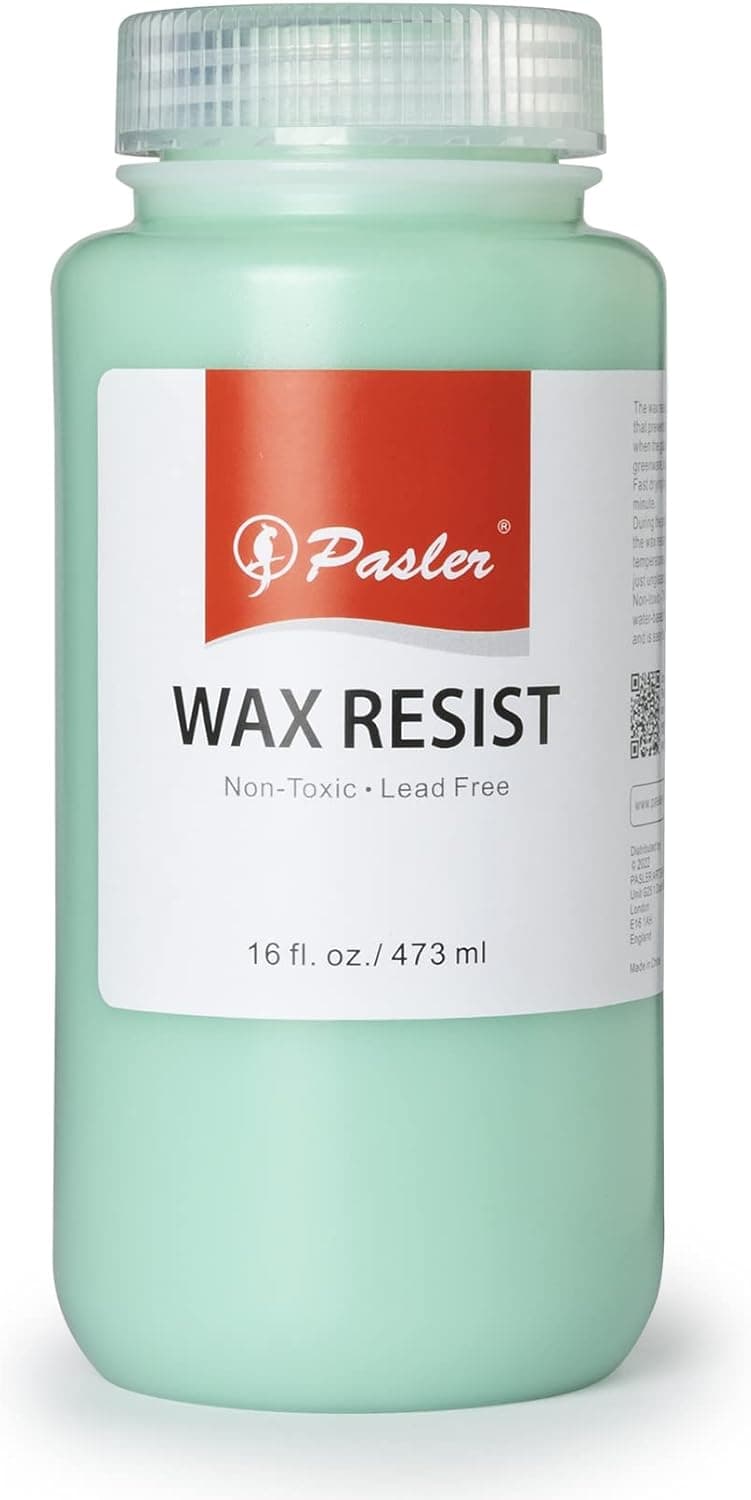 Pasler Wax Resist for Pottery Bisque or Greenware, Glaze and Slip Application, 16 fl oz / 473 ml