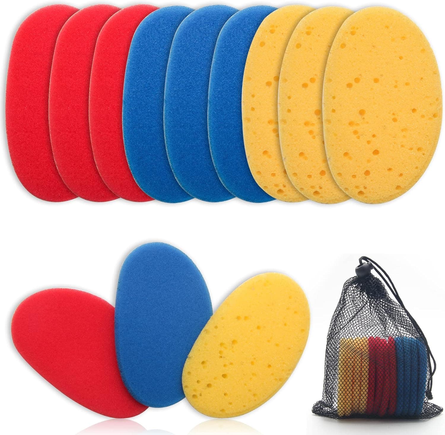 Boyistar 12Pcs Clay Sponges for Ceramics Pottery, 3-Density Sponges with Mesh Bag