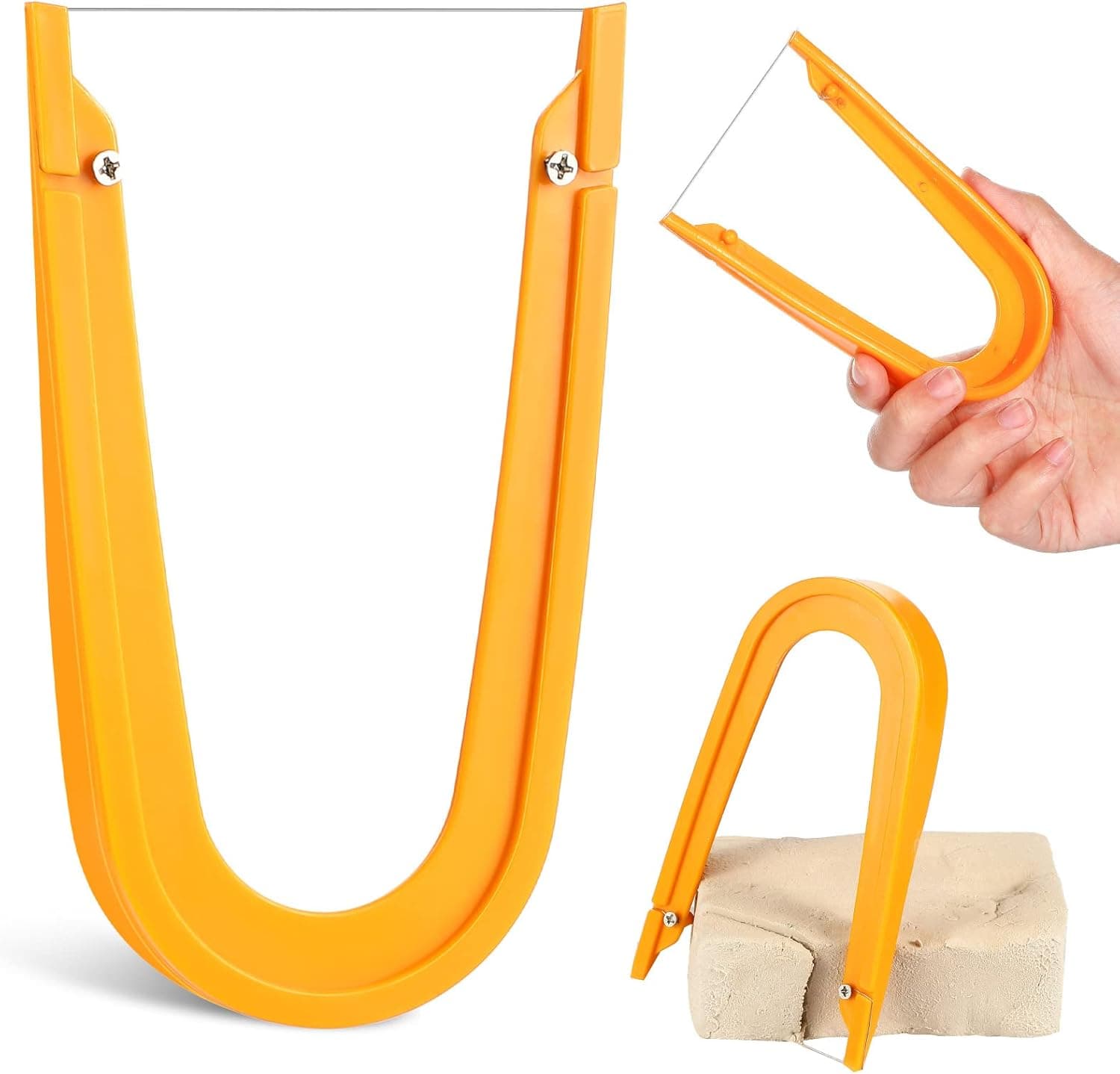 Lothee Pottery Clay Wire Cutter 5.12 x 3.35 Inch Yellow Ceramic Cut Off Tool