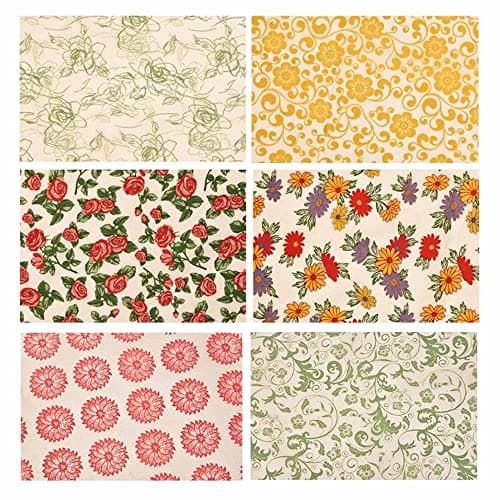 Primst 6PCS Pottery Art DIY Stickers Ceramic Clay Transfer Paper Flower Paper Porcelain Glaze Underglaze Transfers for Pottery Overglaze Enamel Waterslide Decal (Multicolor)