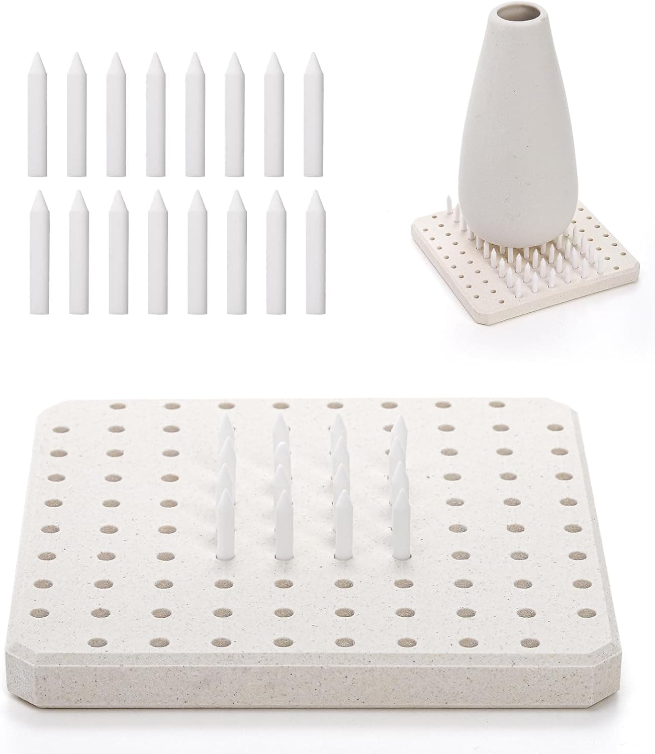 ZENFUN Kiln Stilts Support Nails Pottery Firing Mat, Ceramic Refractory Support Pad
