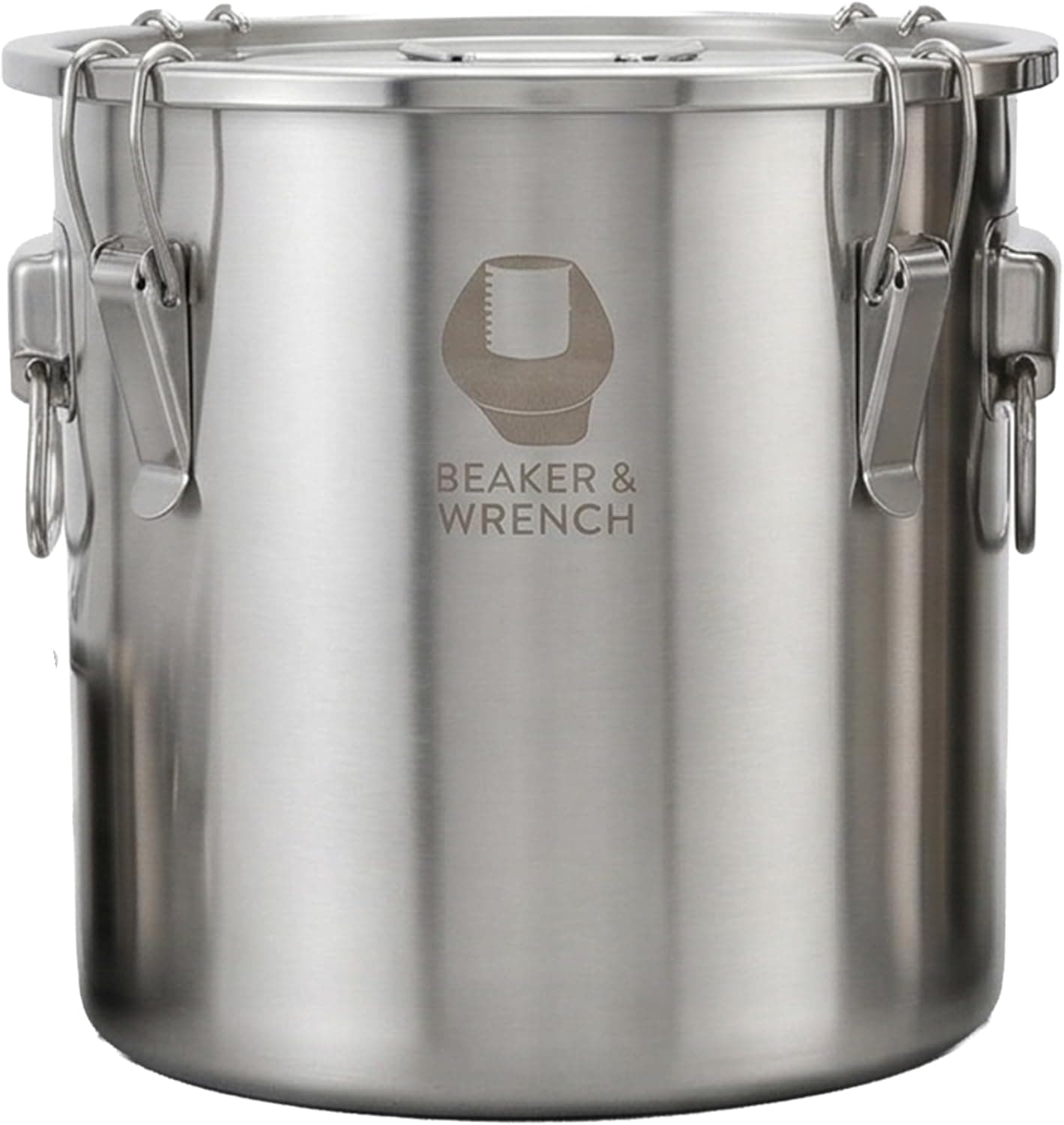 Food Safe 304 Stainless Steel 5 Gallon (20L) Container Bucket with Clamps and Air-Tight Lid with Silicone Gasket