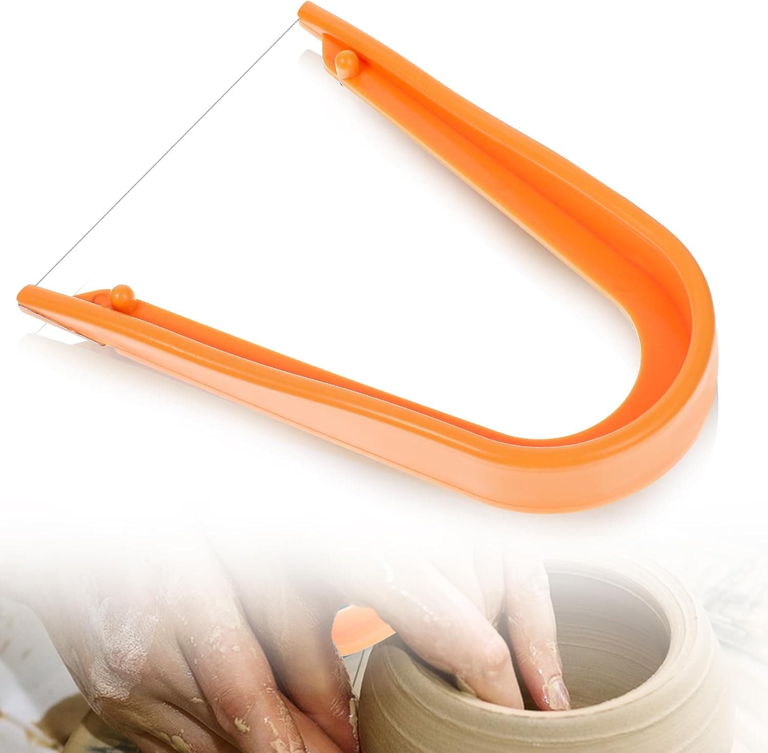 Pottery Clay Wire Cutter 5.12 x 3.74 Inch Plastic Clay Wire Cutter Hand Pottery Tool