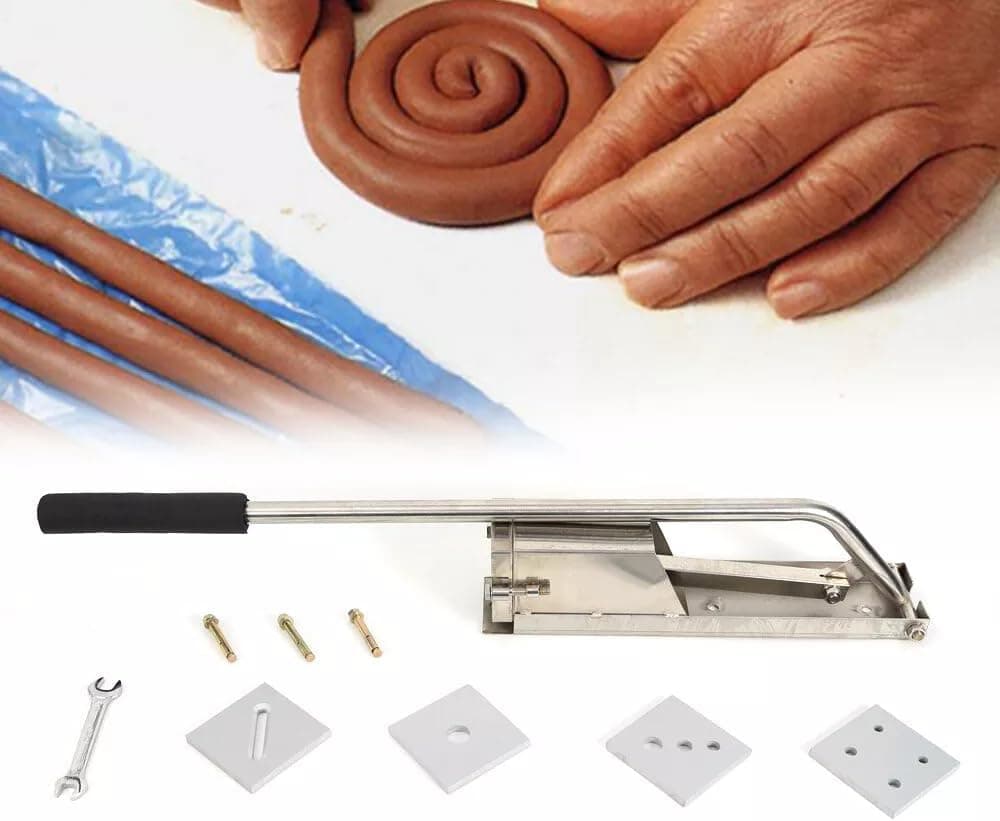 Clay Extruder, Wall Hanging 4-Layer Clay Extruder, Clay Extruding Machine Pottery Ceramics Stainless Steel Tool Kit for Domestic Commercial
