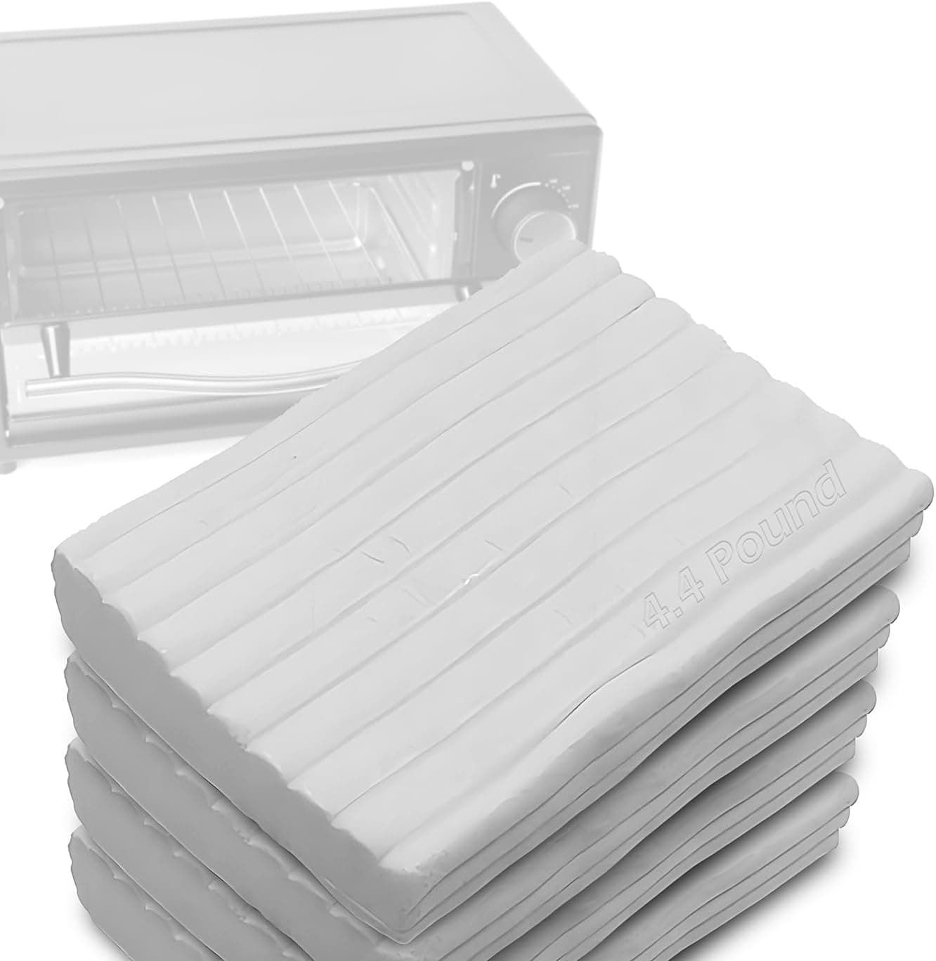 ReArt Oven Bake Polymer Clay White, Non Toxic 4.4Lbs Great for Modeling, Sculpting, Holiday, DIY Jewelry Making Projects