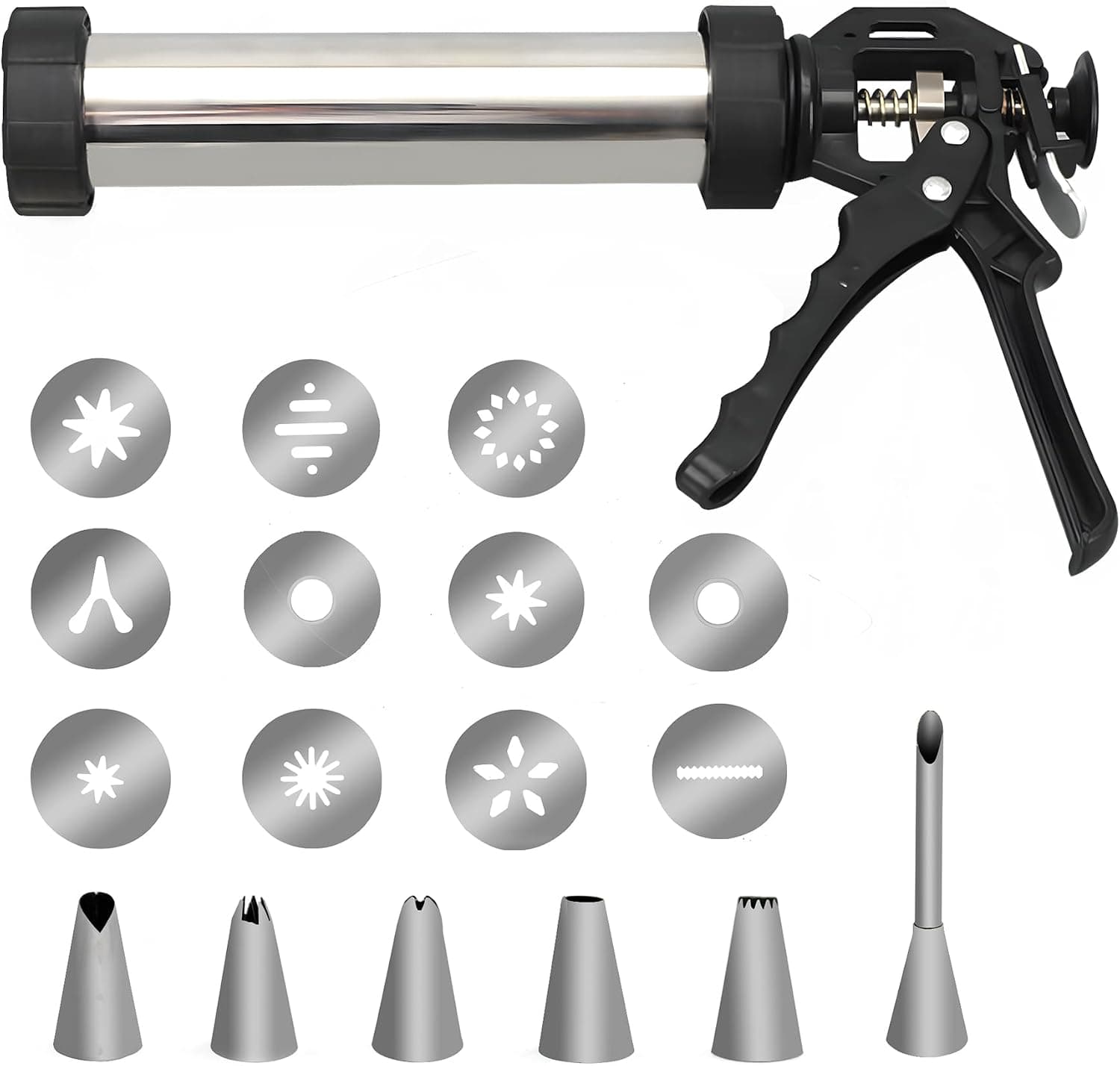 QST EXPRESS Clay Extruder Tool, Professional Ceramic Clay Gun with 17 Nozzle Discs, Stainless Steel & Durable Plastic for Pottery, Sculpting, and DIY Crafts