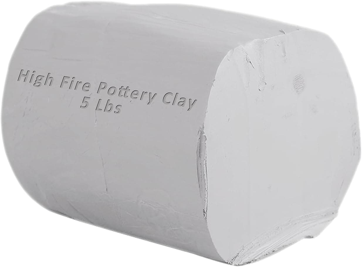 TORISING Mid High Fire Stoneware Pottery Clay 5 Lbs Cone 6-10 for Wheel Throwing and Hand Building (White)