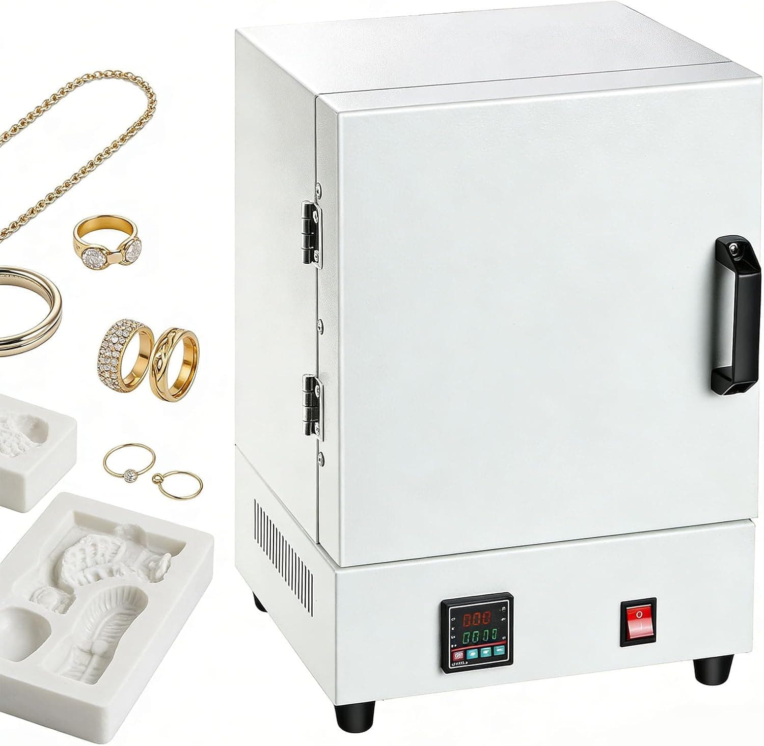 PRO Tabletop Kiln for Pottery and Jewelry Making, 1150C, Digital Display, 4-Sided Heating