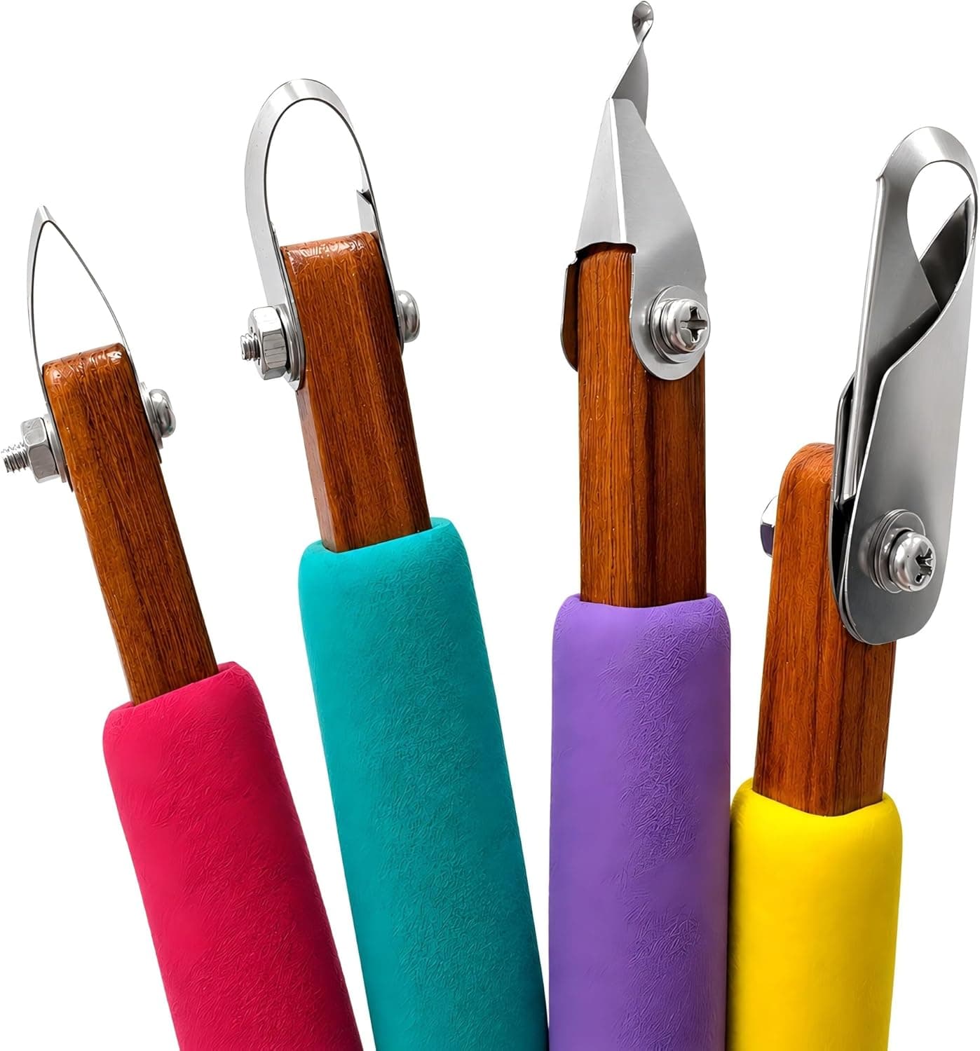 GtohHavea Professional Pottery Carving Tool Set, 4-Piece 304 Stainless Steel Clay Carving Tools for Sgraffito, Mishima, Ceramic Trimming