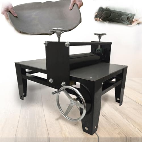 uhyOHF Clay Slab Roller - Professional Manual Tabletop 3.14" Diameter with Hand Crank for Pottery and Crafting, Durable Ceramic Plate Machine