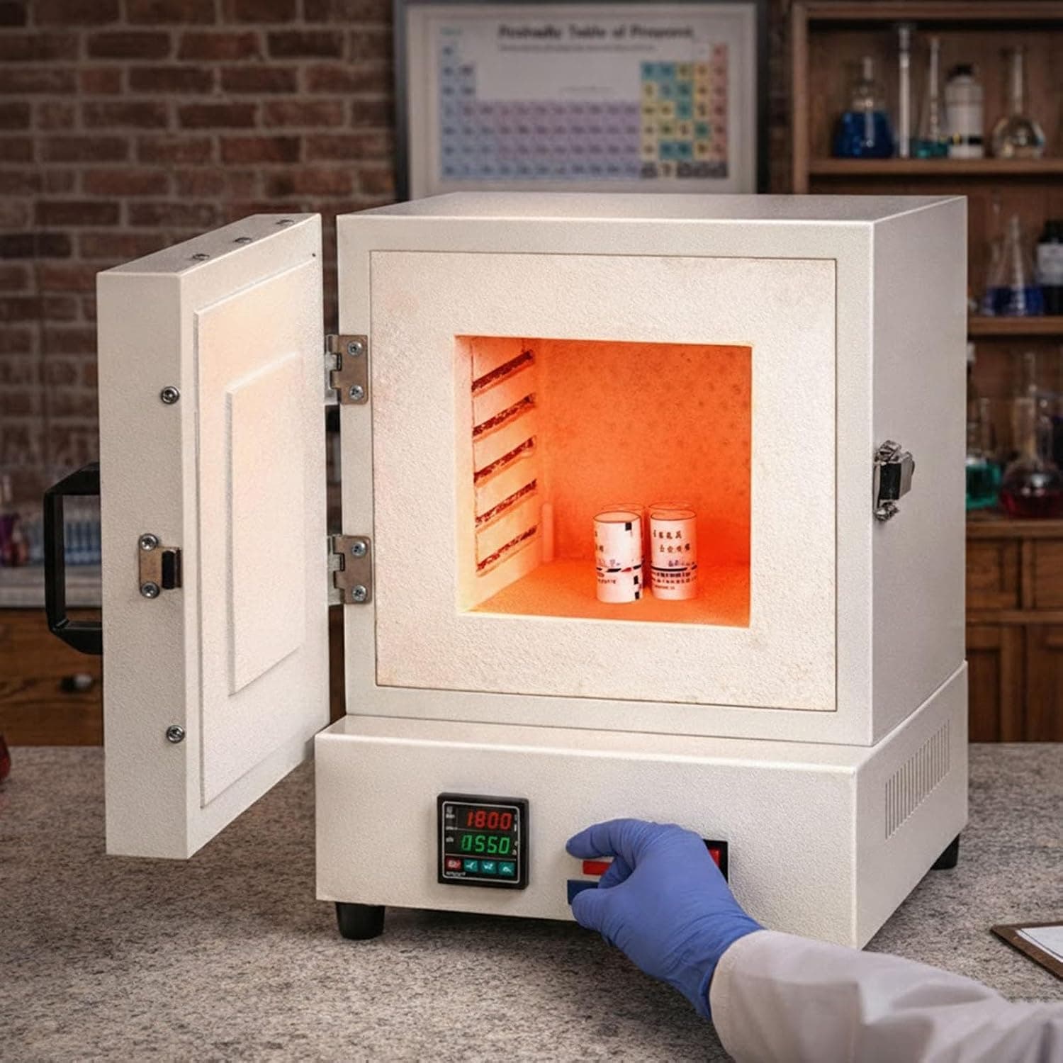 2000W Electric Kiln for Pottery at Home, 1150C Muffle Furnace with Digital Controller