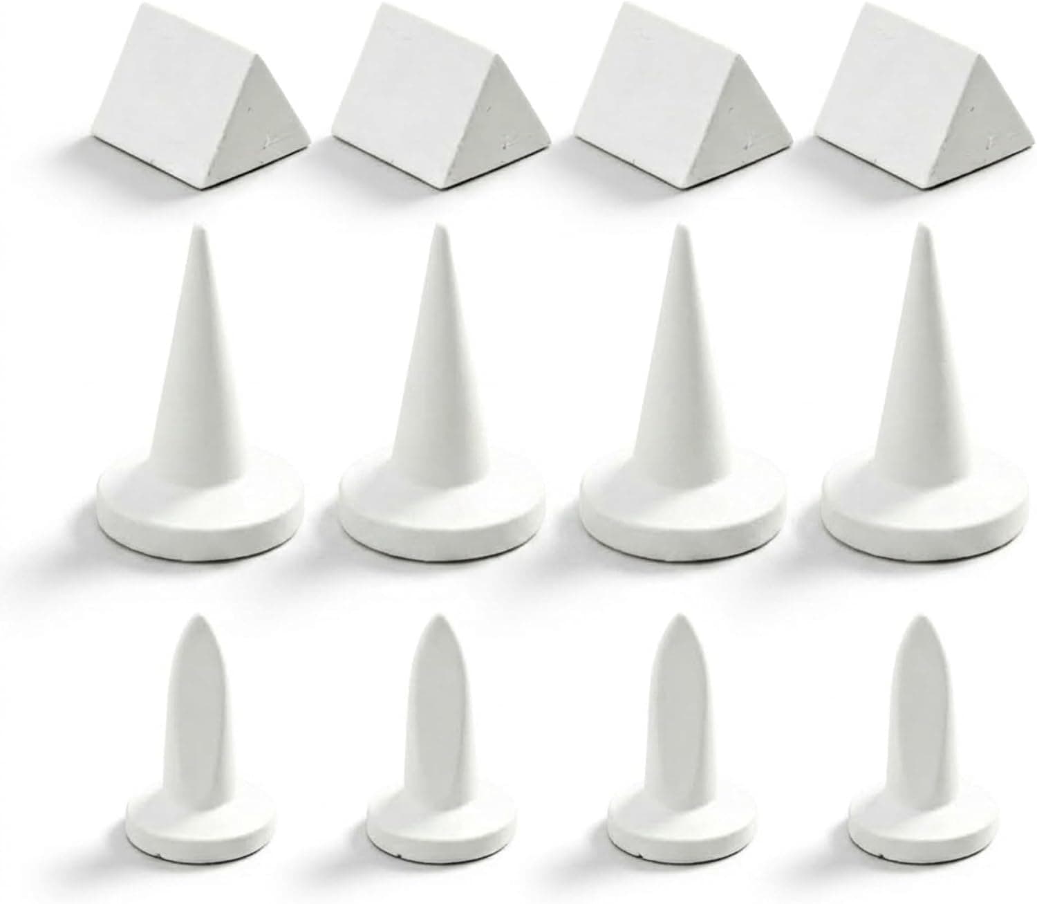 TSPREHFP Kiln Posts Set, 3 Sizes Ceramic Kiln Support Posts, 12 Pack, 2462F Heat Resistant High Alumina