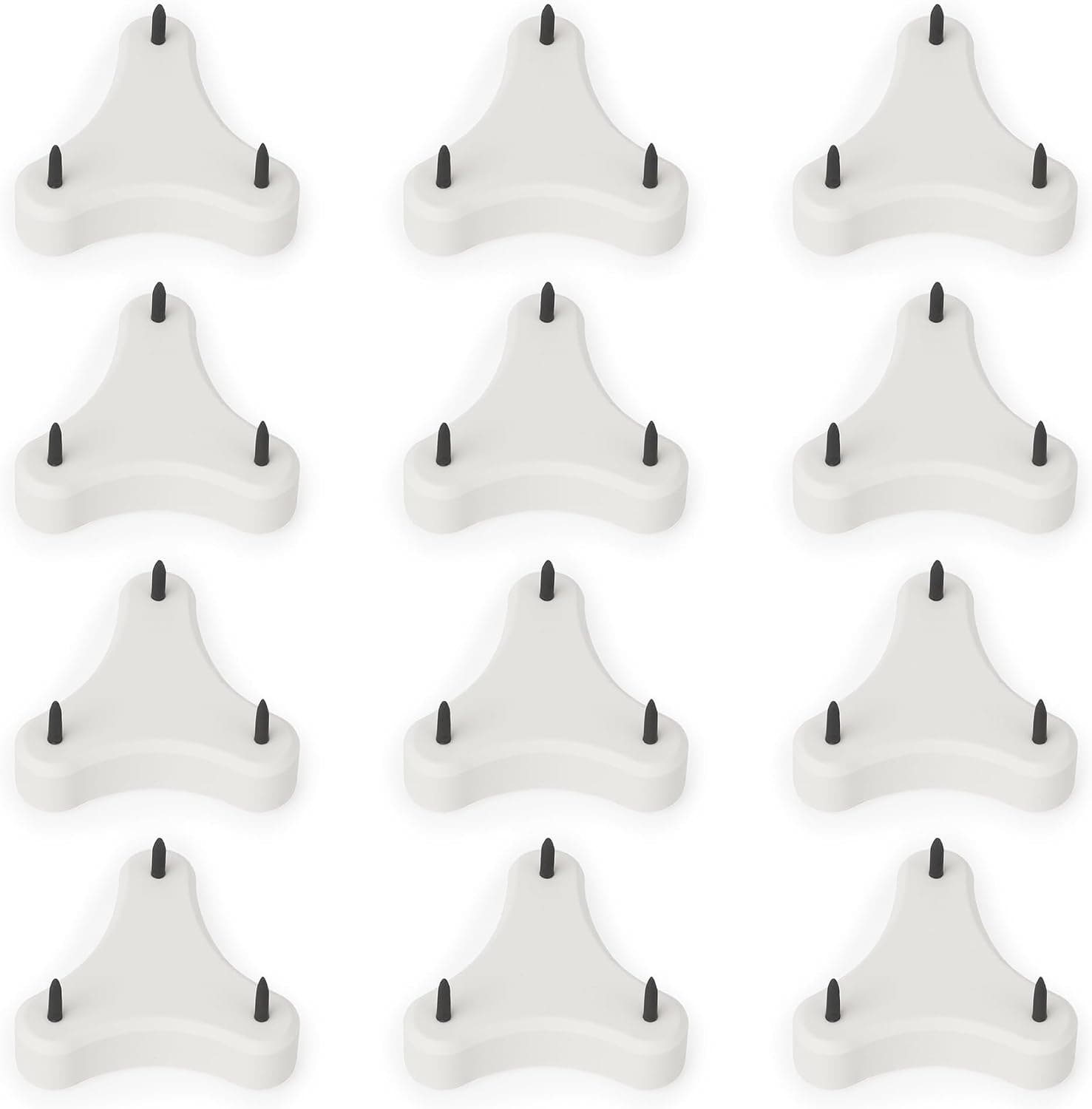 12 Pack 1 Inch Kiln Stilts, 3-Point Ceramic Stilts with Metal Tips for Pottery Firing
