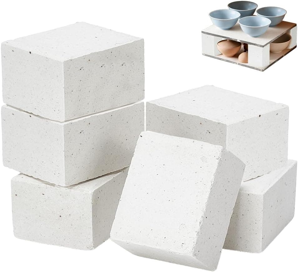 PH PandaHall 6pcs High Alumina Kiln Posts 2x1.6x1.2 Inch Square Ceramic Shelf Supports
