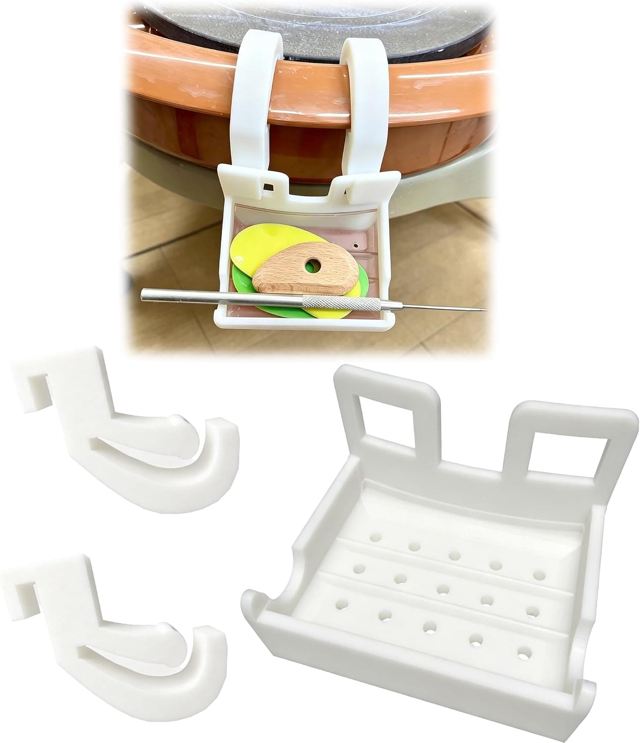 Pottery Wheel Tool Holder Compatible with Speedball Artista Splash Pan, Storage Accessory for Pottery Studio